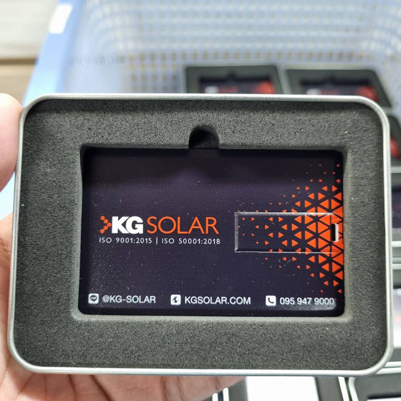 ผลงานแฟลชไดร์ฟการ์ด สกรีนโลโก้ KG SOLAR
