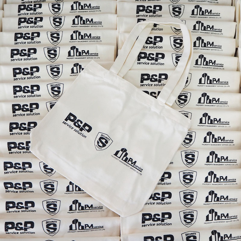ผลงานถุงผ้า สกรีนโลโก้ P&P sereice